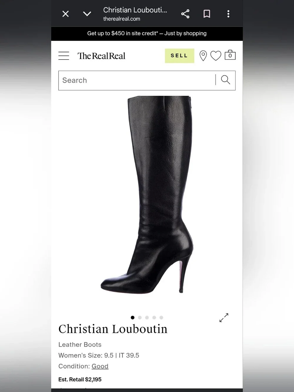 Christian Louboutin Black Leather Stiletto Boots with Red Soles